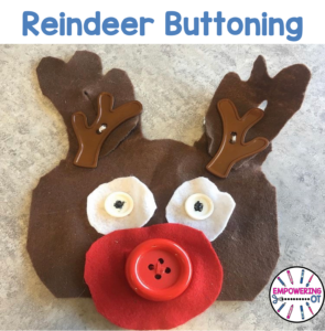 Occupational Therapy Christmas Activity: Reindeer buttoning