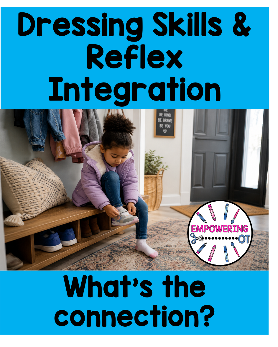 Primitive reflexes and dressing skills: child independently putting on a shoe