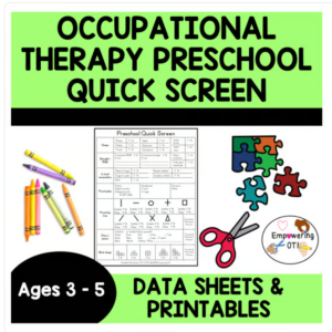 Occupational therapy Quick Screen for Preschool SPED OT Prek Fine motor