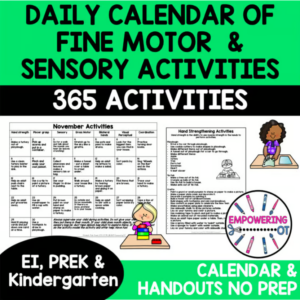 Daily Fine Motor Activities Calendar