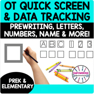 OCCUPATIONAL THERAPY Screening Data tracking GOALS IEP assessment evaluation special education OT