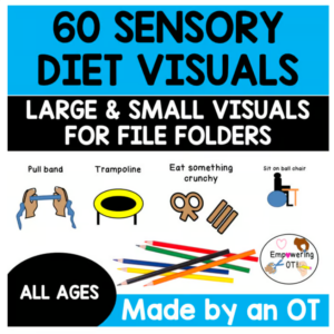 60 sensory diet visuals OT SPED Occupational Therapy includes large + small visuals for file folder